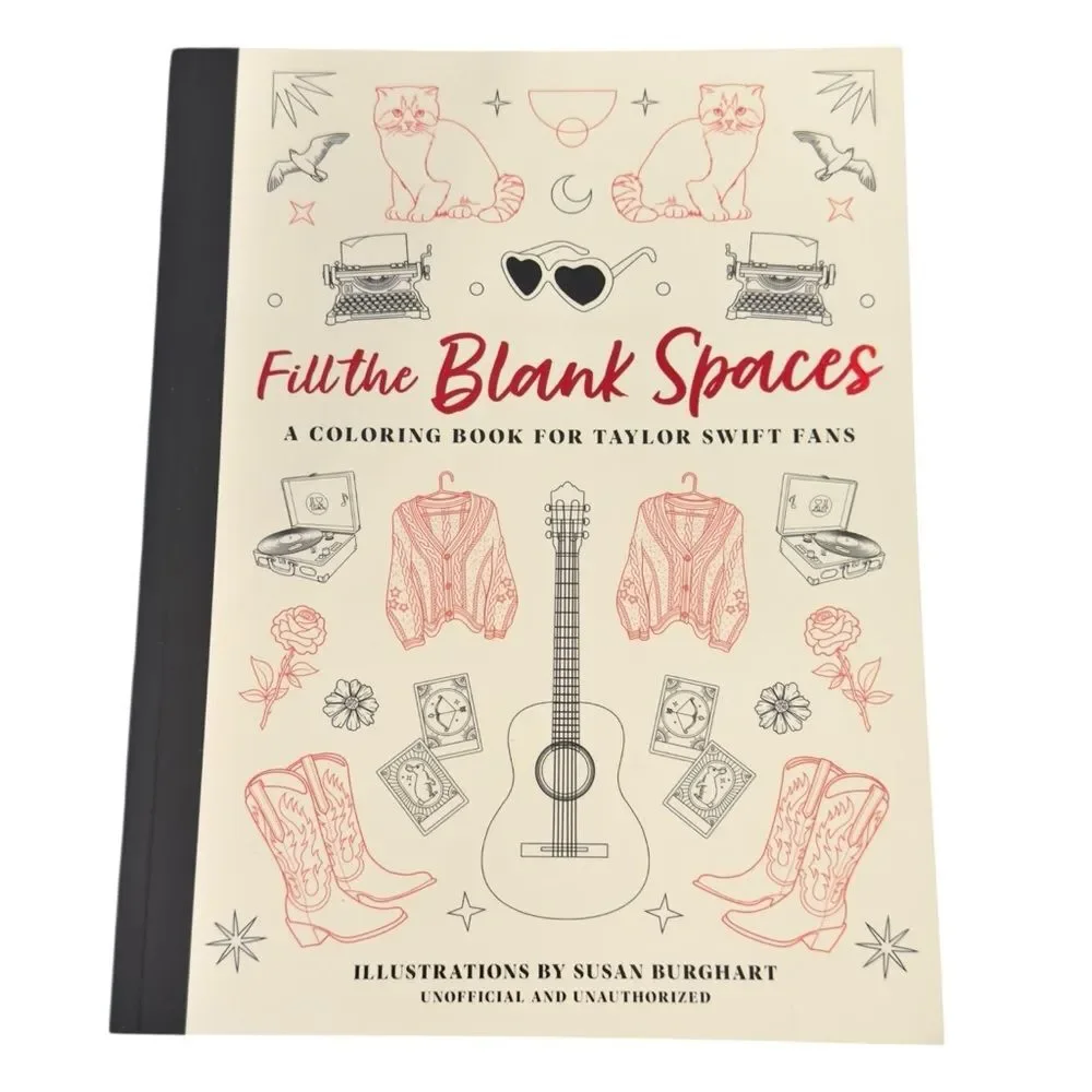 Fill the Blank Spaces Coloring Book For Taylor Swift Fans. NEW.